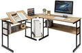 67 inches L-Shaped Corner Computer Desk with Bookshelves C732