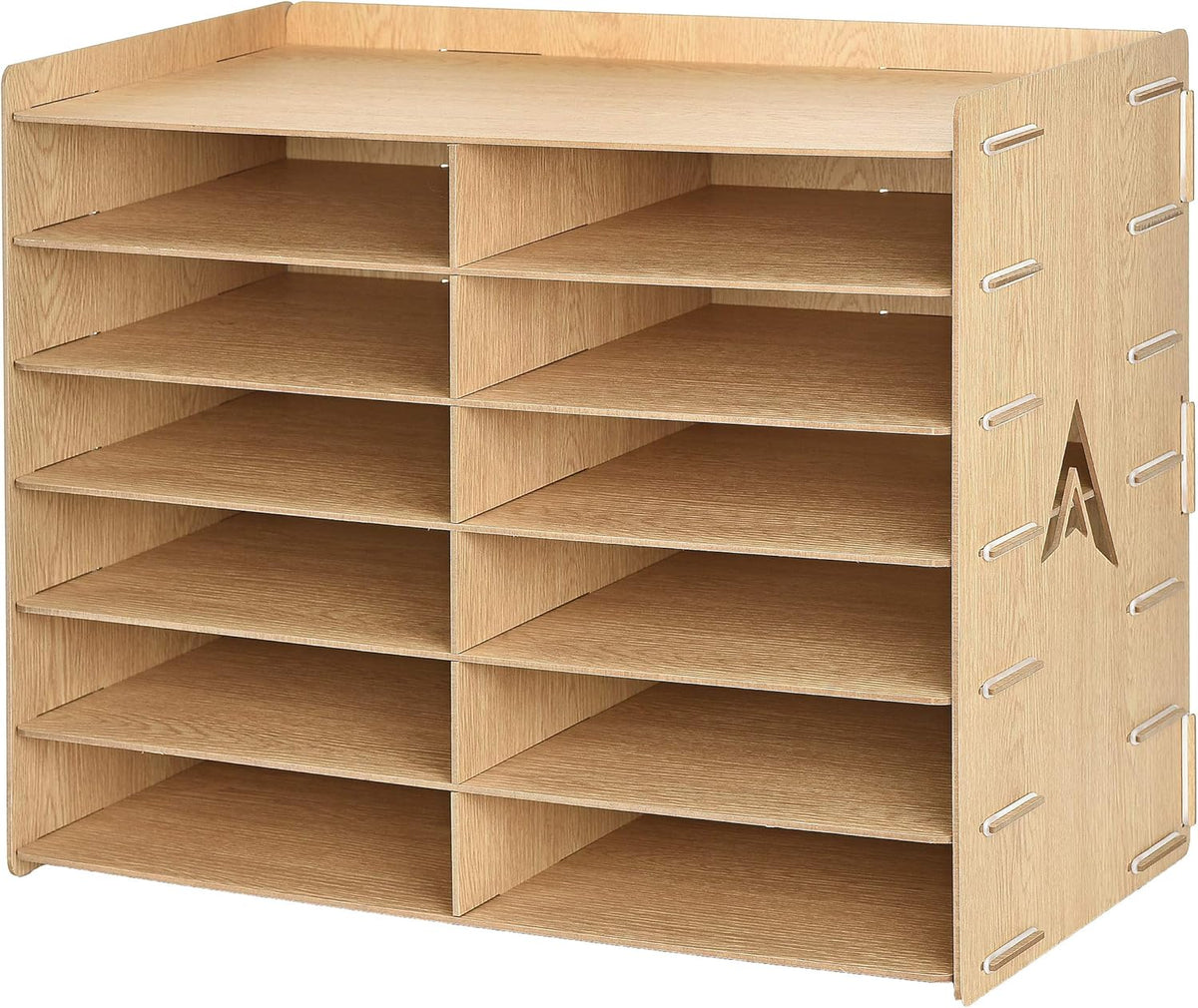 White 12 Compartment Paper Storage Organizer J202