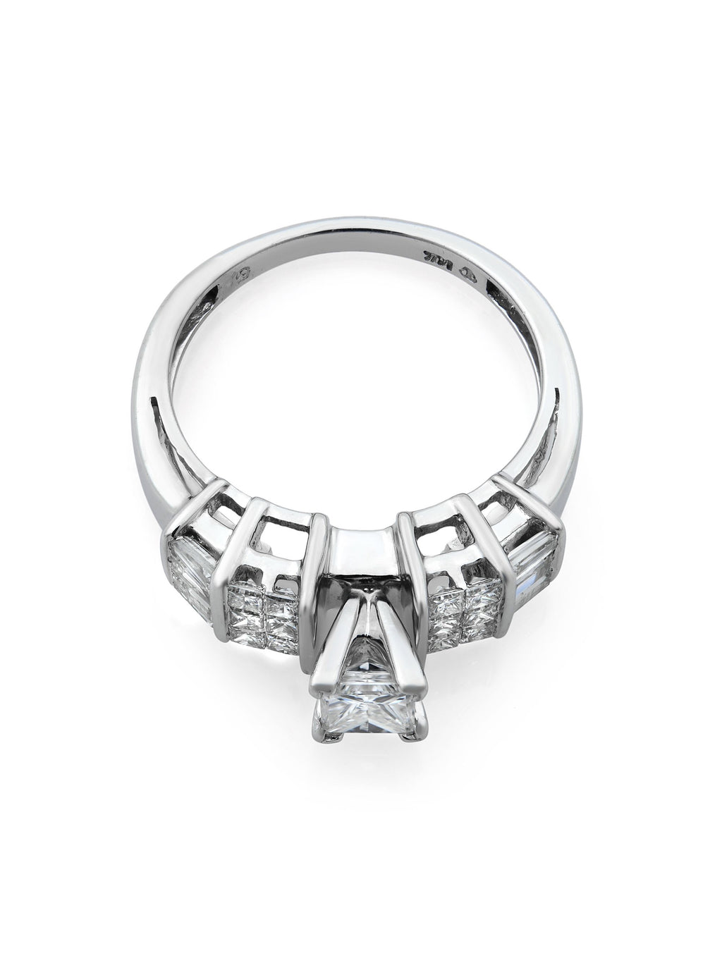Princess Cut Diamond Engagement Ring 14K White Gold 1.00cts Size 7 S1242