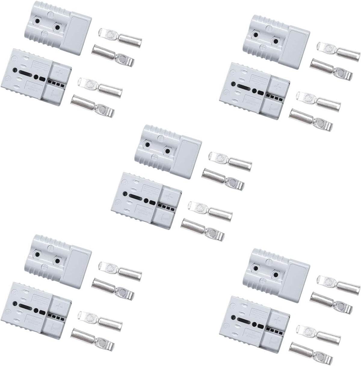 10 Pcs 1/0 Gauge 175A Battery Quick Connect Disconnect with Handle Grey L53682