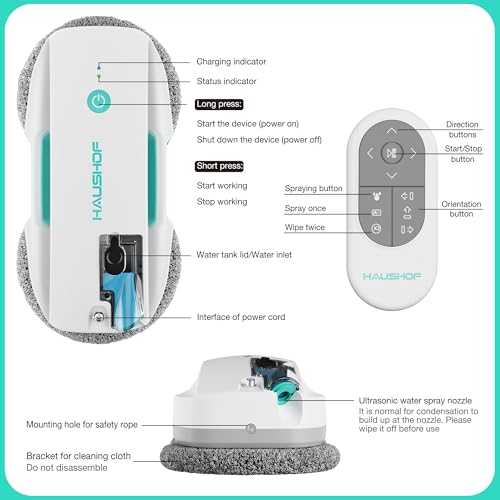Robot Window Cleaner with 3800Pa Suction H10398