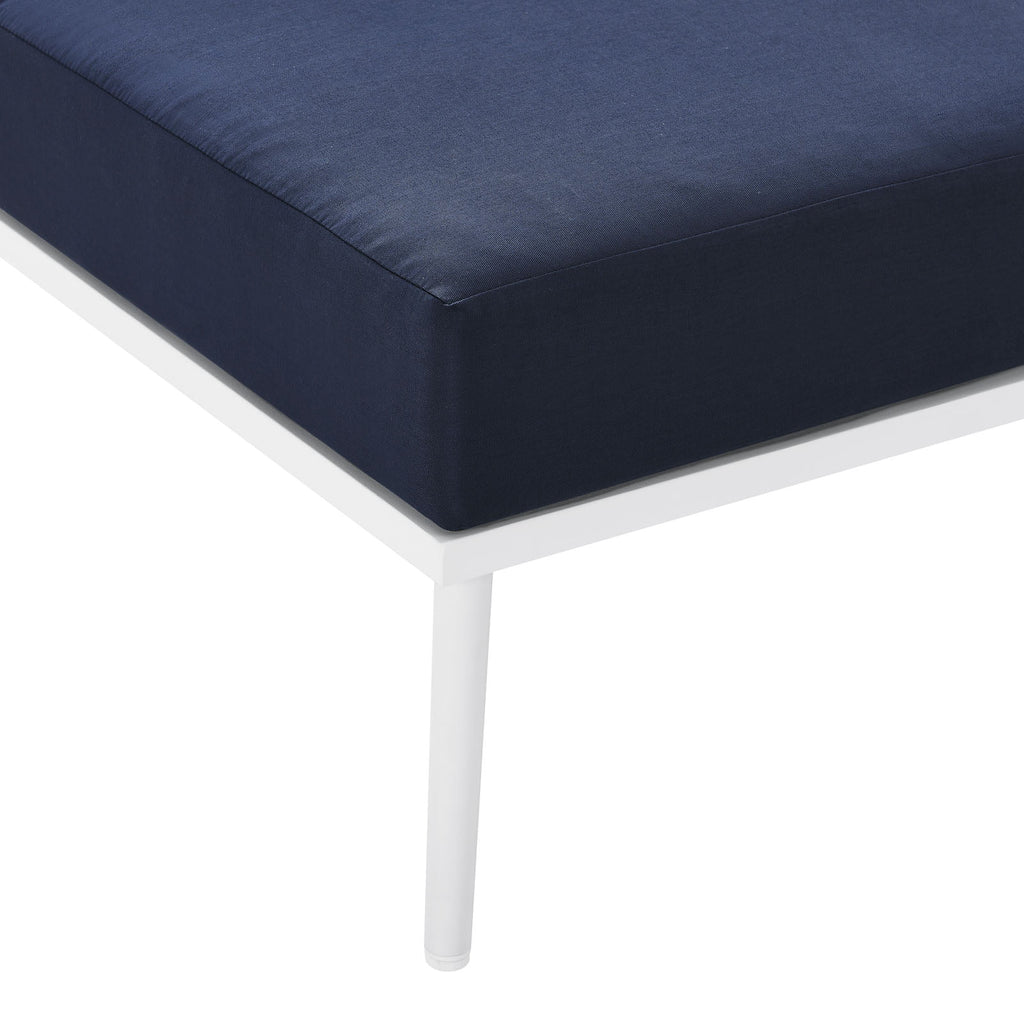 Navy White Aluminum Fabric Lounge Chair V6388