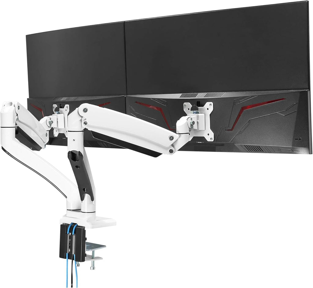 White Dual Monitor Arm Desk Mount Q6121