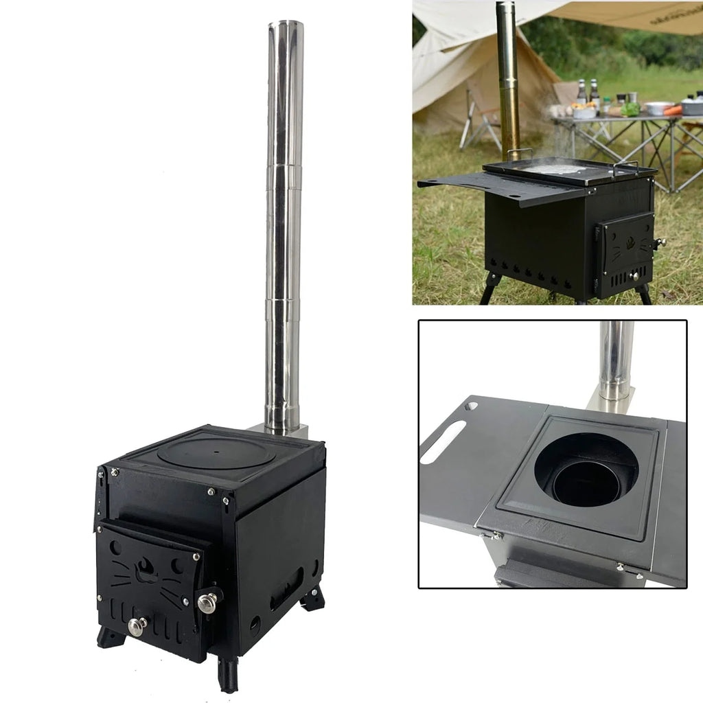 Portable Wood Burning Stove with Chimney Pipe S1865