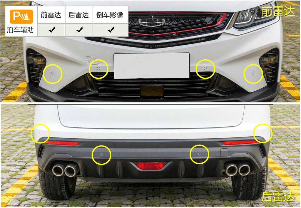 8 Probe Ultrasonic Blind Spot Detection System with LED Distance Display and Sound Alarm Black Pack of 2 V622