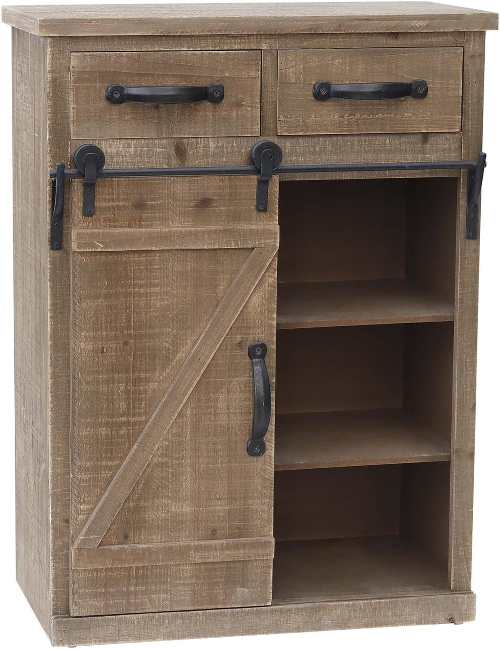 Rustic Barn Door Wood End Table Console Cabinet M761154