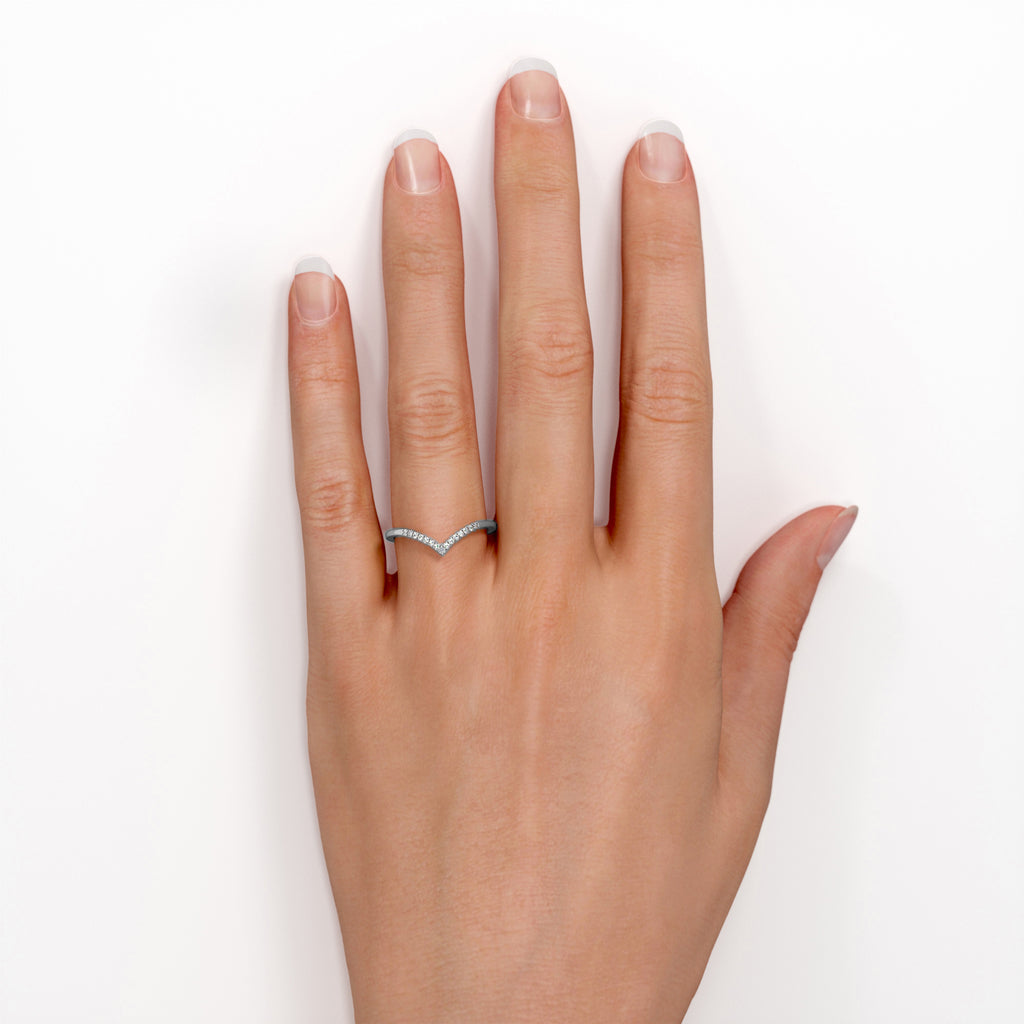 18K White Gold Plated Silver Moissanite Band T623141