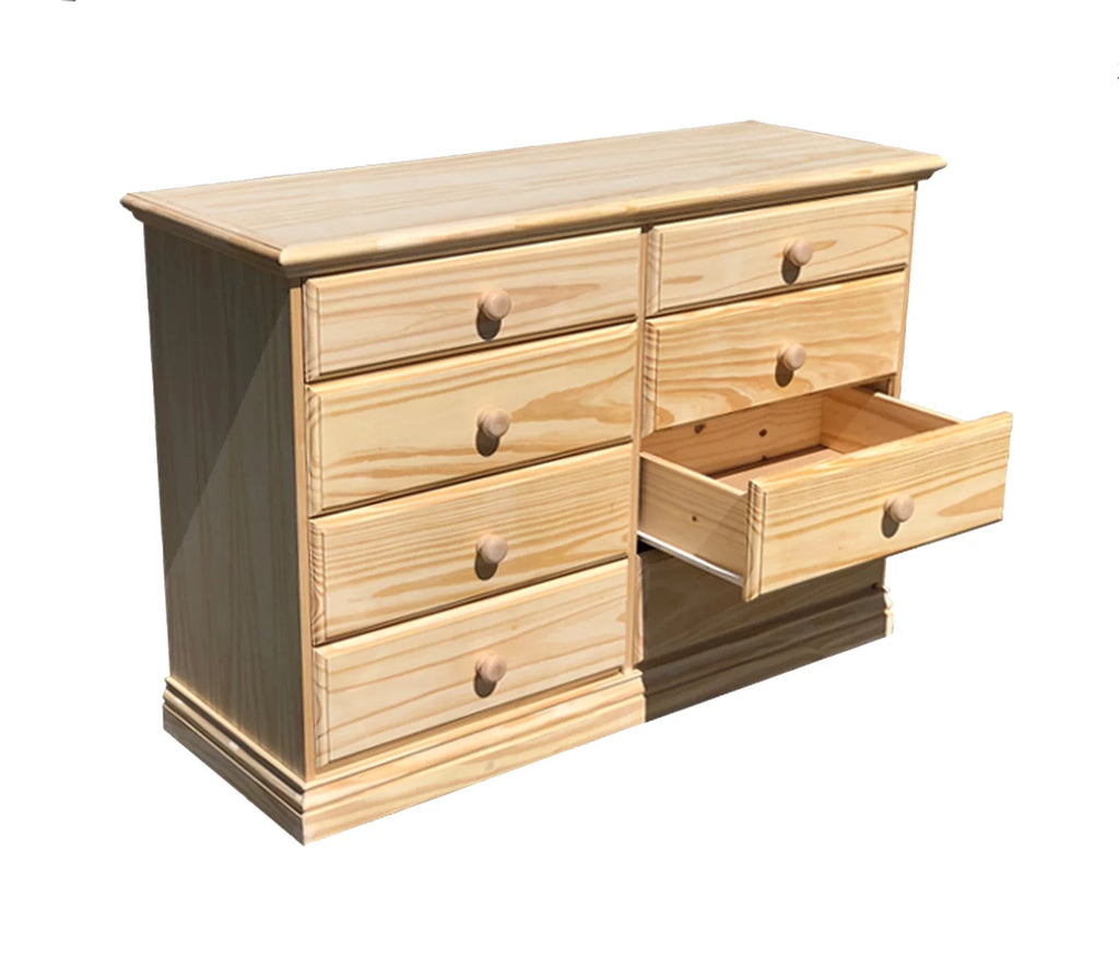 Wide Solid Pine Wooden Dresser L119126