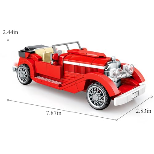 Antique Model Car Building Blocks Set, Vintage Truck Bricks, Light blue R388802