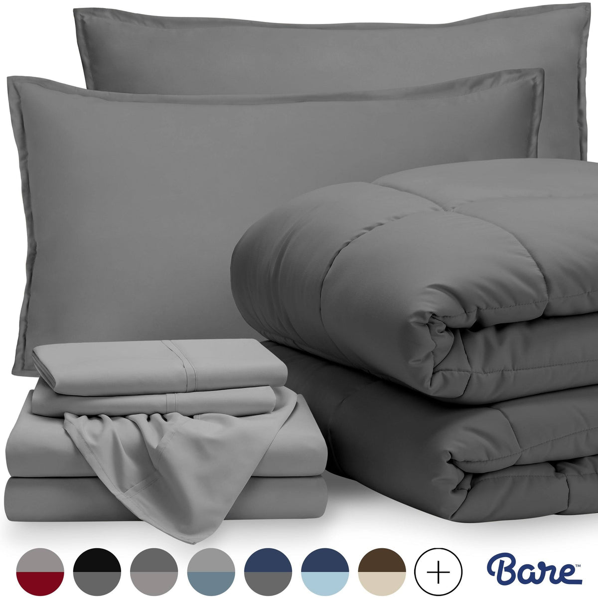 California King Black Microfiber Bed in A Bag Y12570