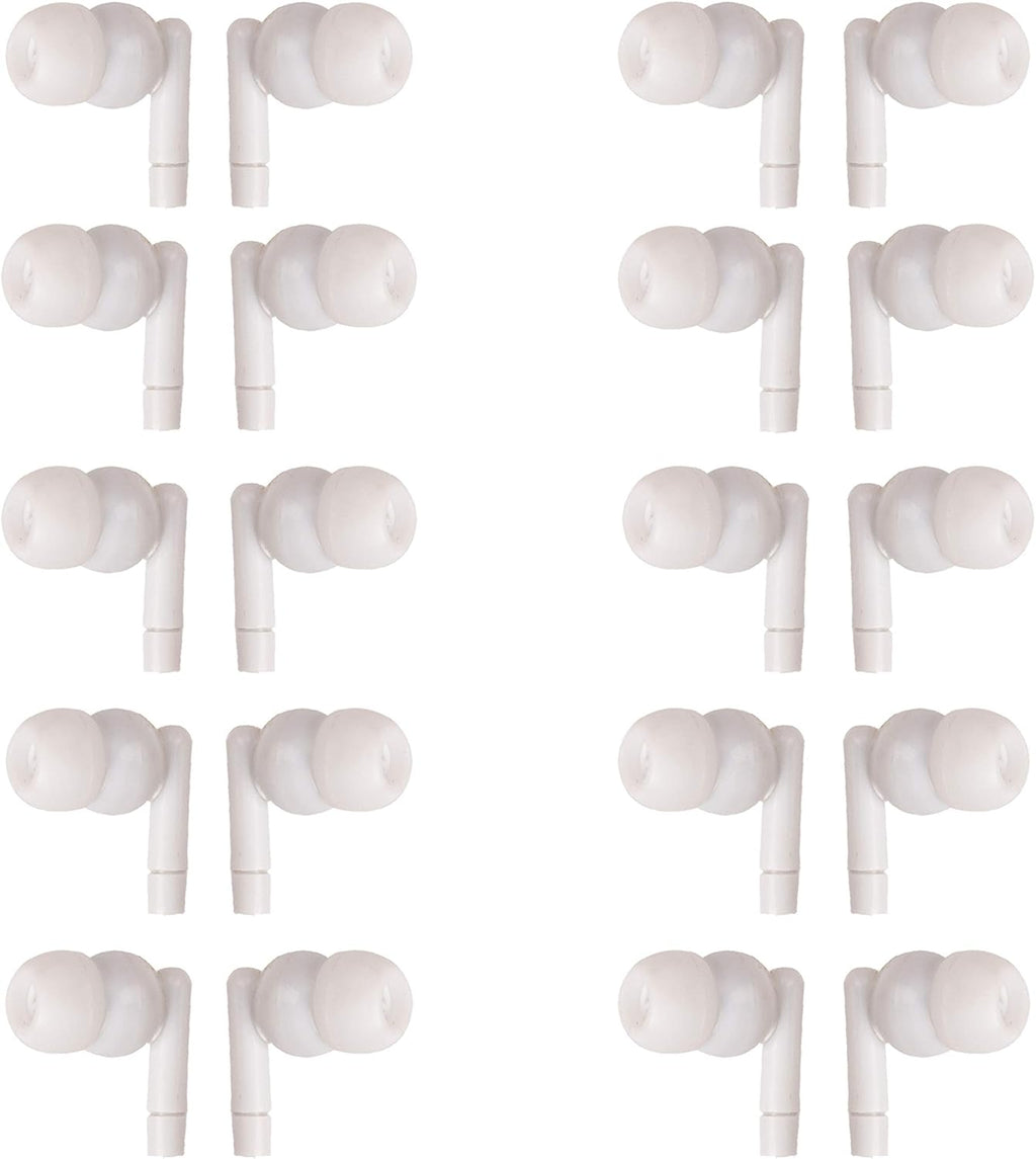 White Headphones 3.5mm Disposable Earbuds 50 Pack K226