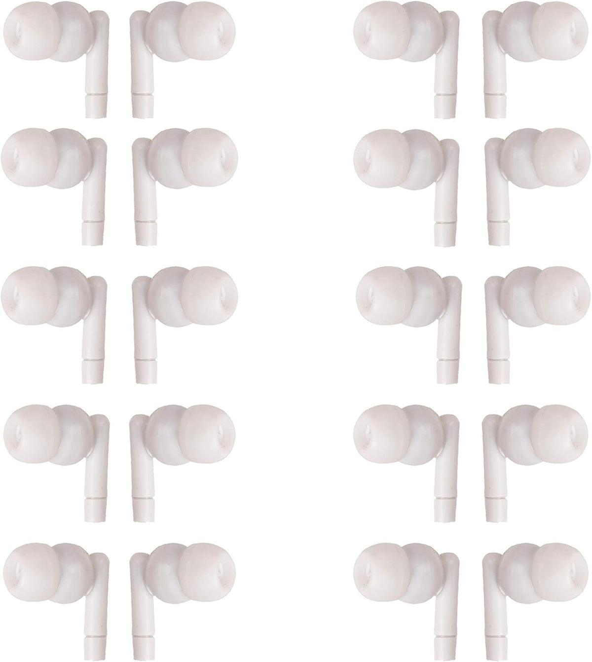 White Headphones 3.5mm Disposable Earbuds 50 Pack K226