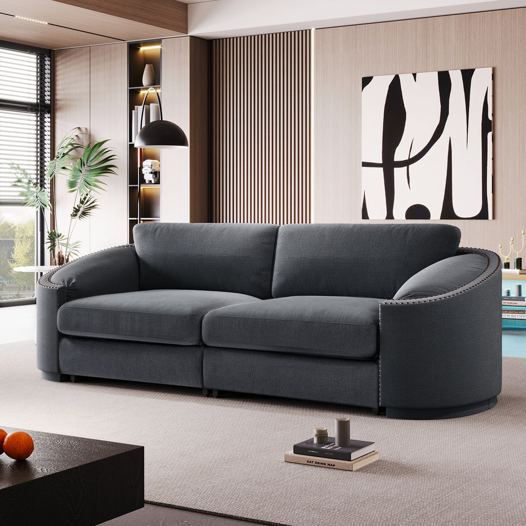 Gray 2 Seat Upholstery Loveseat Sofa Y718863