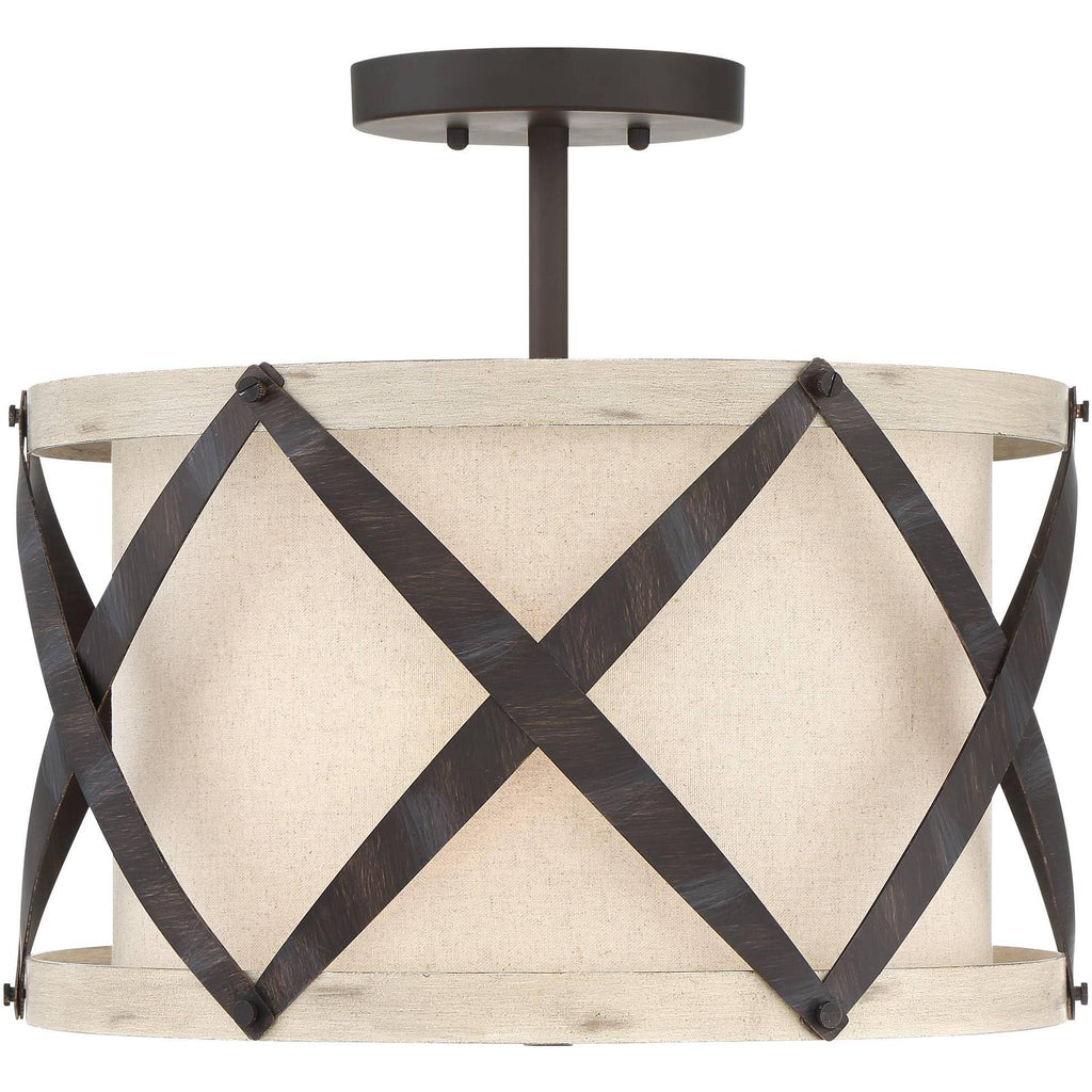 Bronze and Wood Ceiling Light G106417