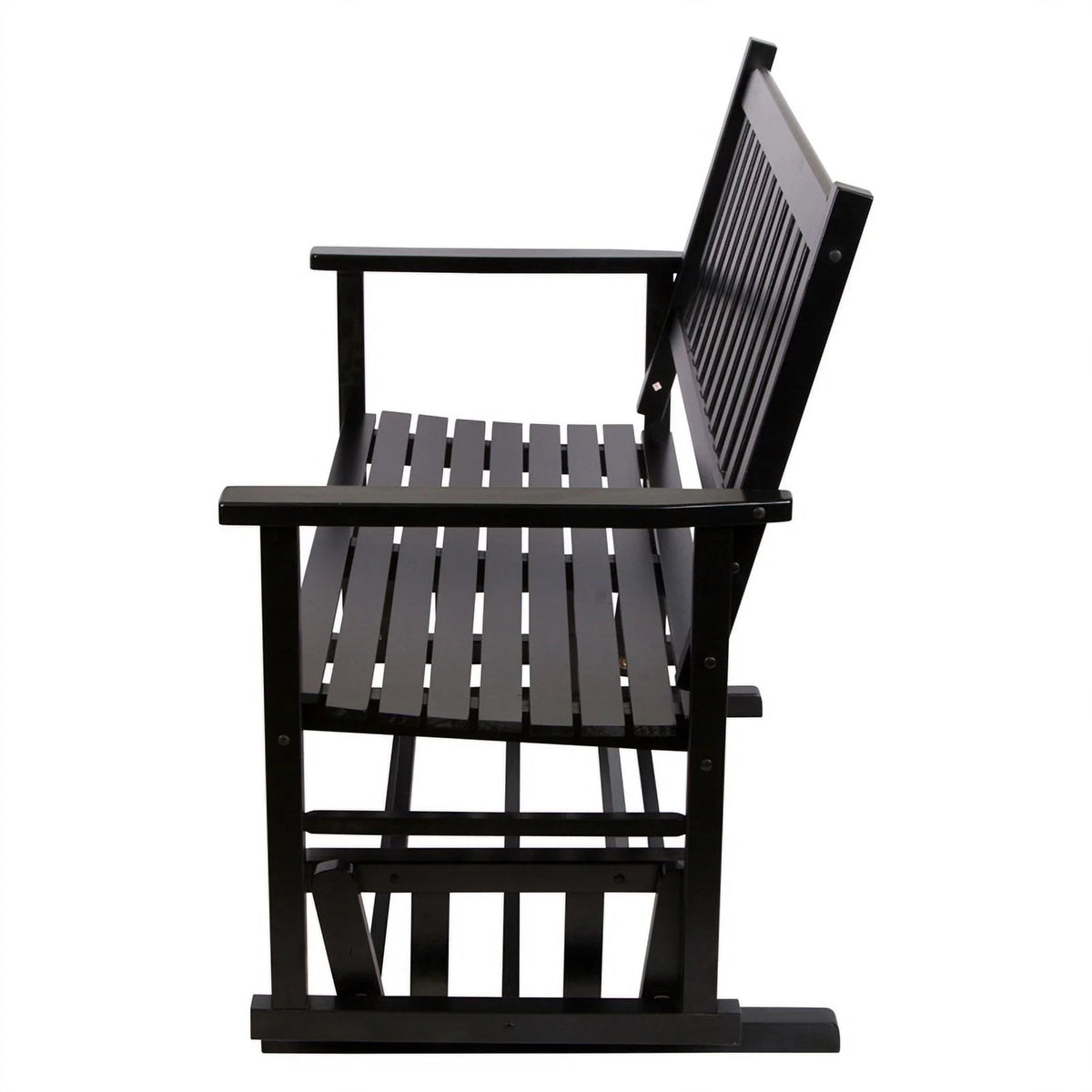 Black Hardwood Outdoor Glider Loveseat C7714