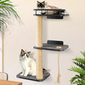 3-Tier Cat Wall Shelves with Scratching Post Z70784
