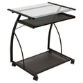 L Cart Black Clear Glass R30773