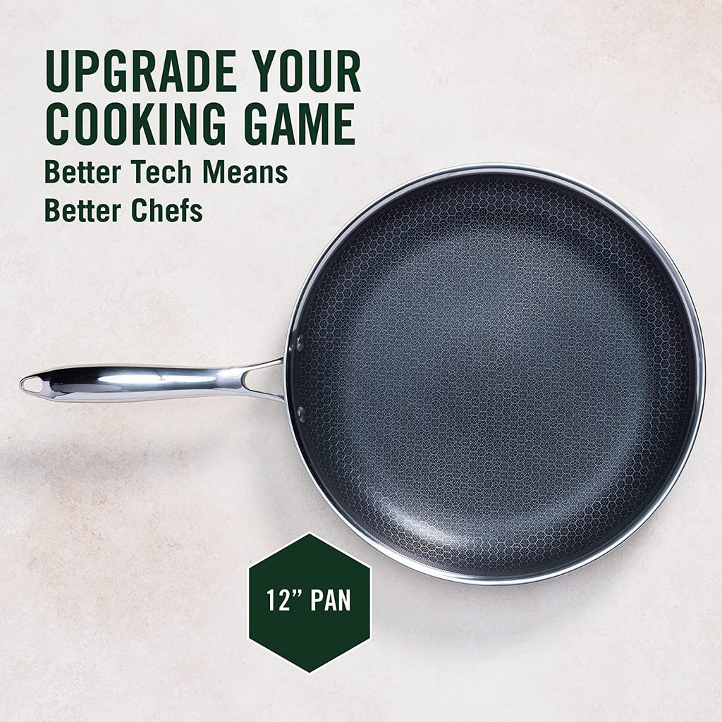 12 Inch Hybrid Stainless Steel Non-Stick Frying Pan with Lid N979