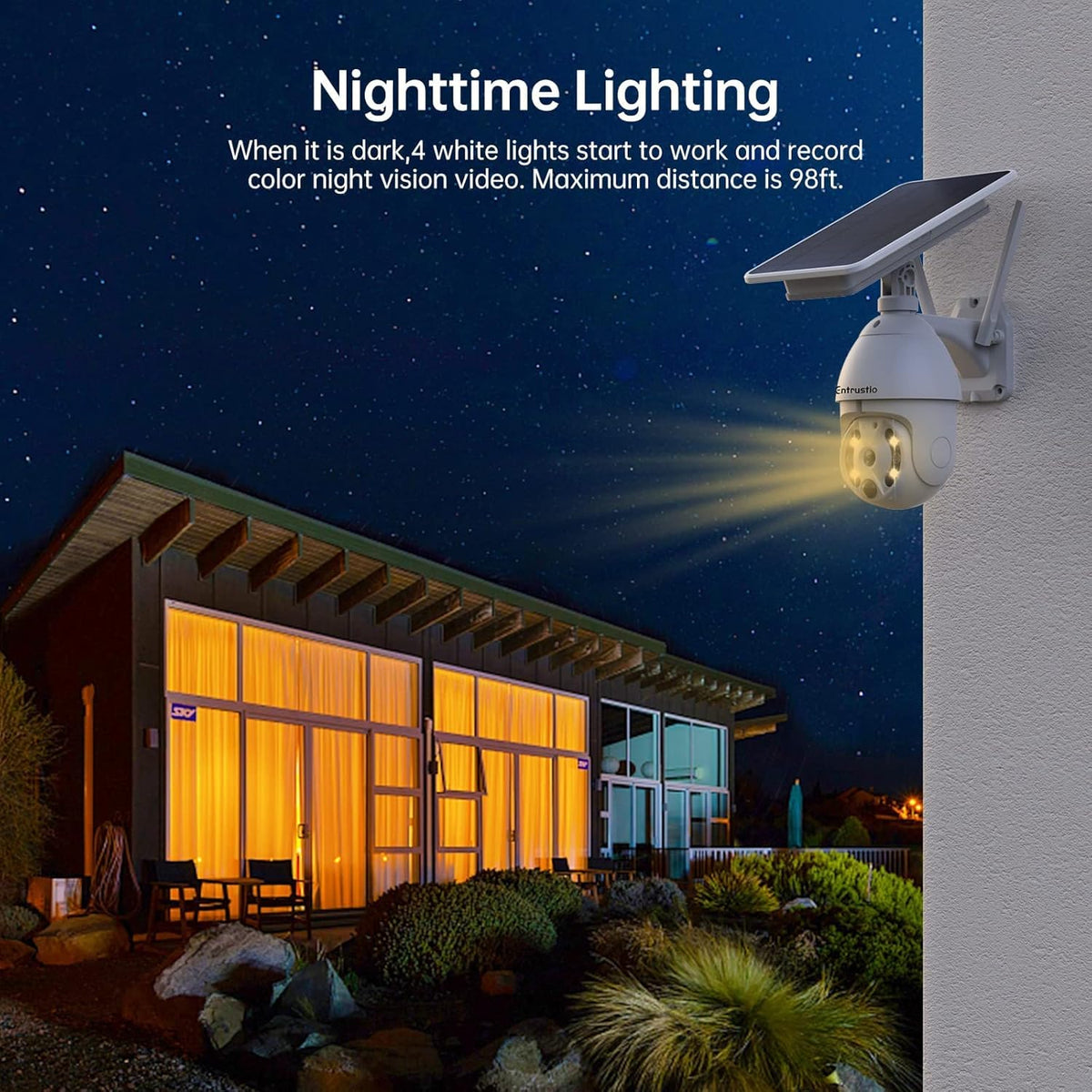 Solar Security Camera Wireless Outdoor 360° Pan Tilt WiFi Solar Powered Camera P438149