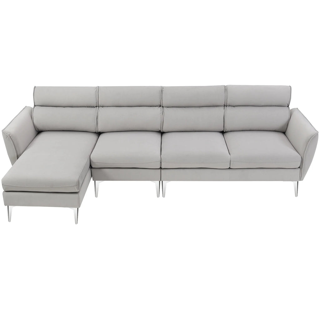 Gray Flannel L-Shaped Convertible Sectional Sofa X688