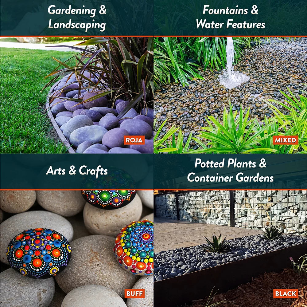 Round River Rock Landscape Stones 40 pounds Q429128