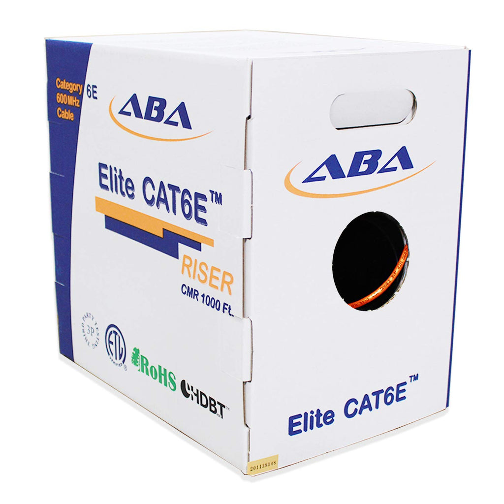 Cat6 CMR Riser Ethernet Cable 1000ft, 24AWG, Solid Bare Copper Wire, 600MHz, Red X159668