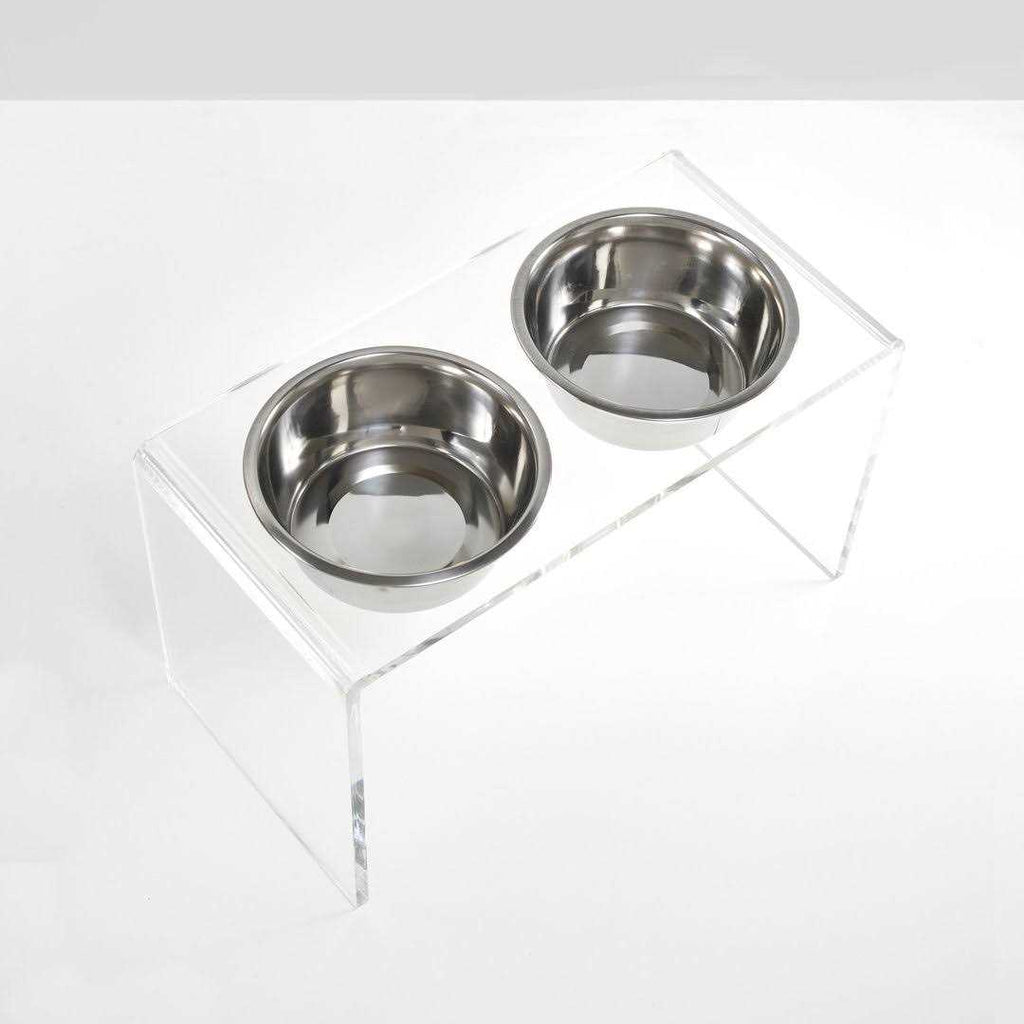 Clear Double Bowl Pet Feeder E38389