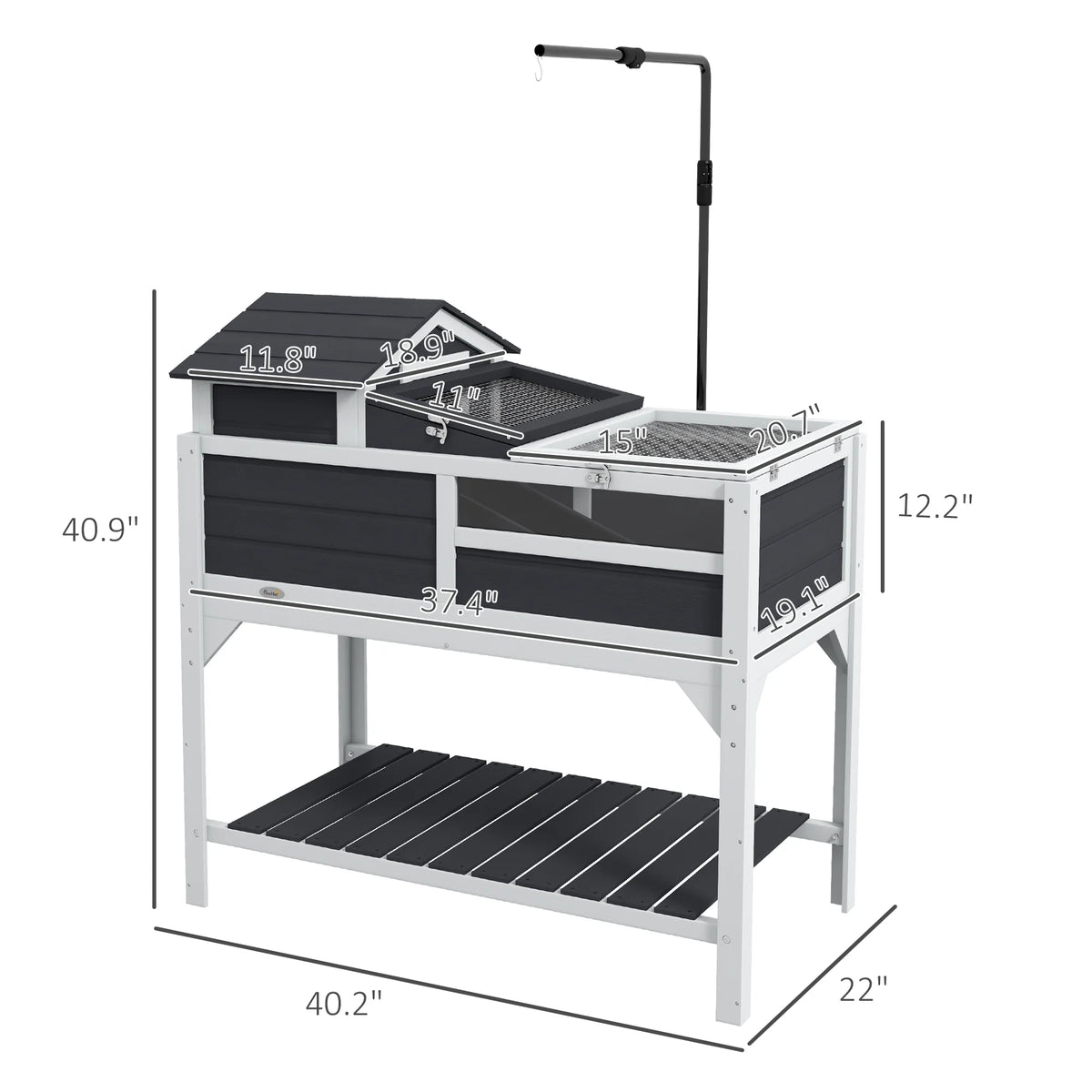 Gray Tortoise Habitat with Adjustable Lamp Holder U92879
