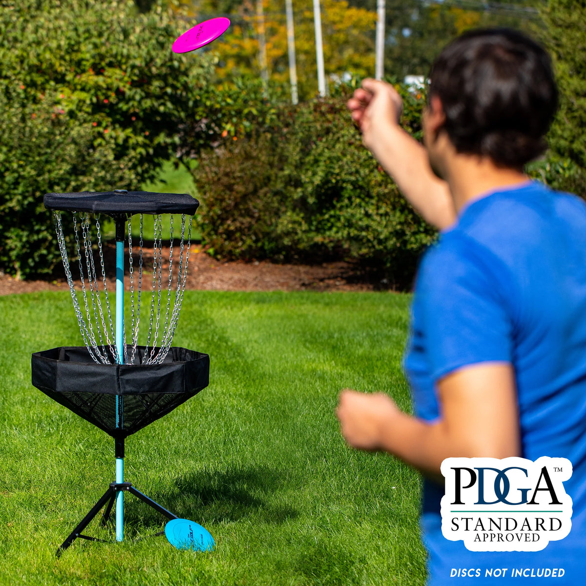 PDGA Approved Portable Disc Golf Target Basket Set with Metal Chains D3277
