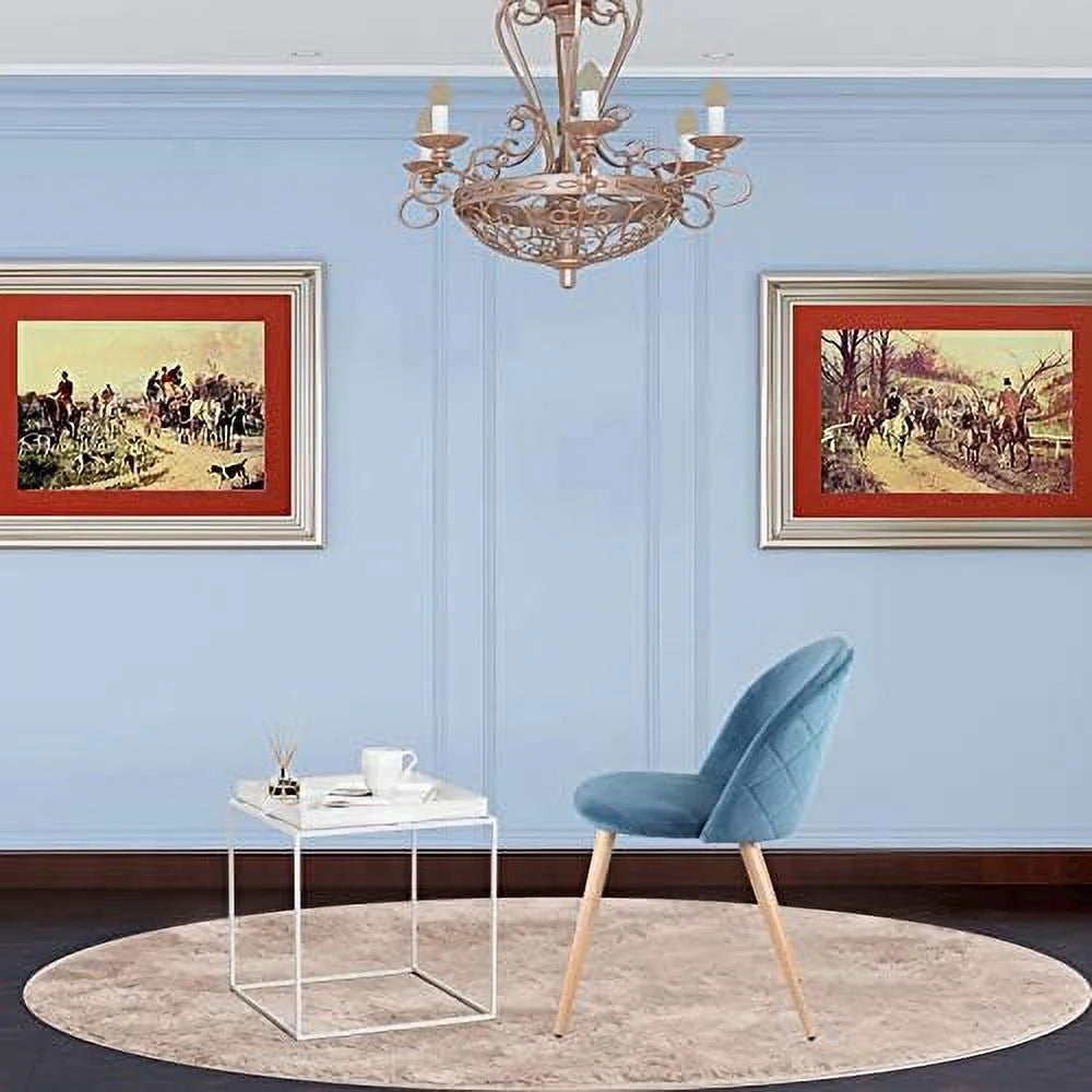 Blue Velvet Upholstered Dining Side Chairs O3216