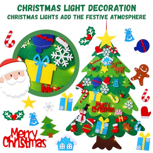 Felt Christmas Tree with 34 Ornaments U5979