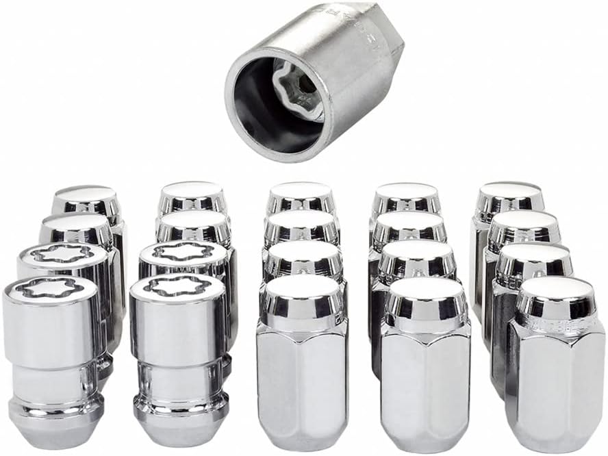 Hex Lug Install Kit Cone Seat Nut 5 Lug M12X1.5 13/16 Hex Chrome Pack of 2 J6905