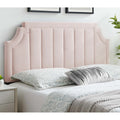 Pink Velvet Upholstered King/California King Size Headboard I7675
