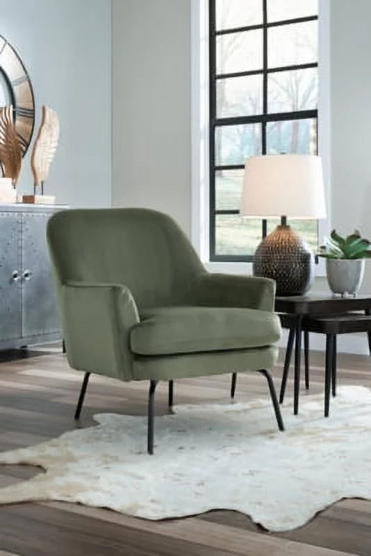Green Velvet Upholstered Accent Chair L183288