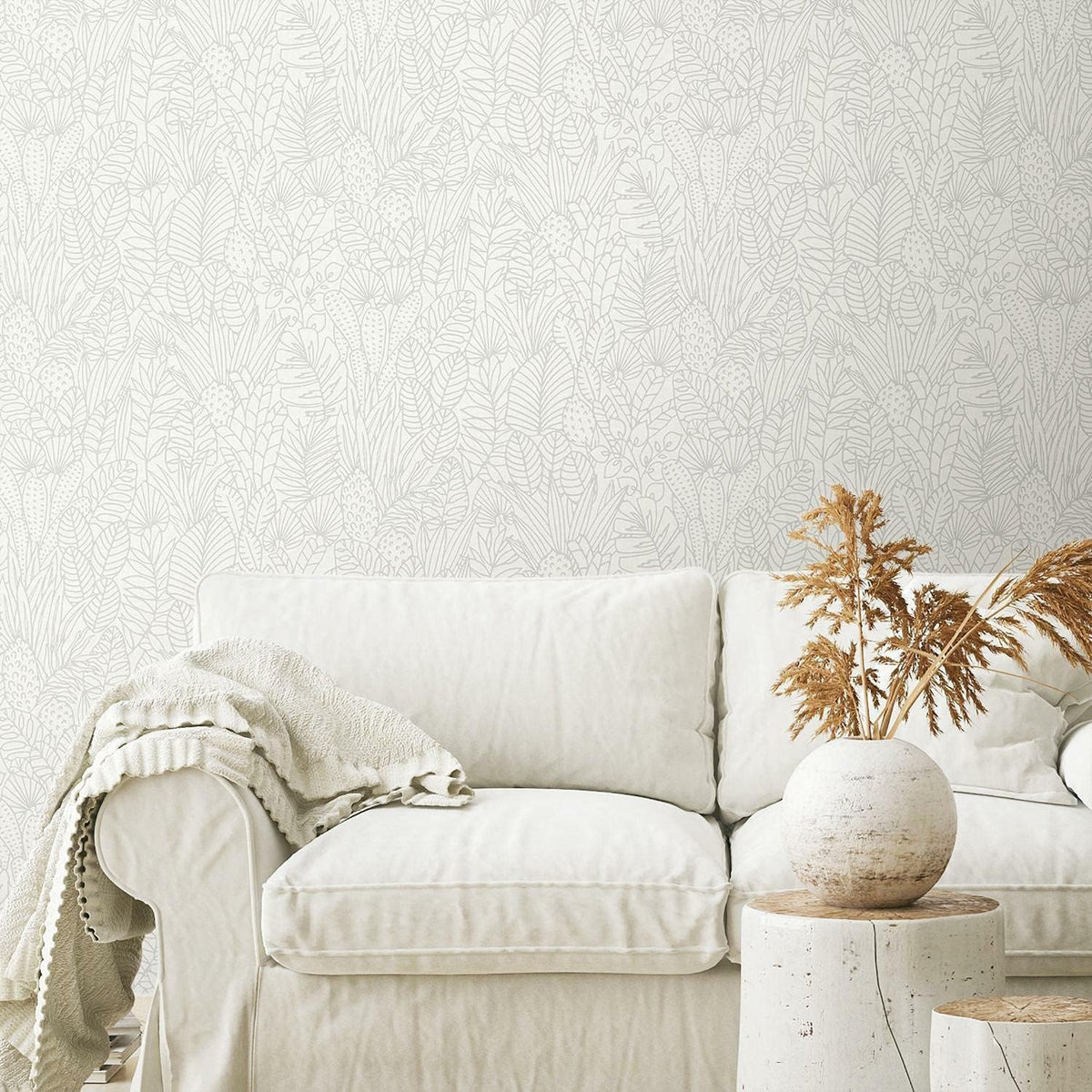 Blue and Navy Tropical Leaves Peel and Stick Wallpaper F679