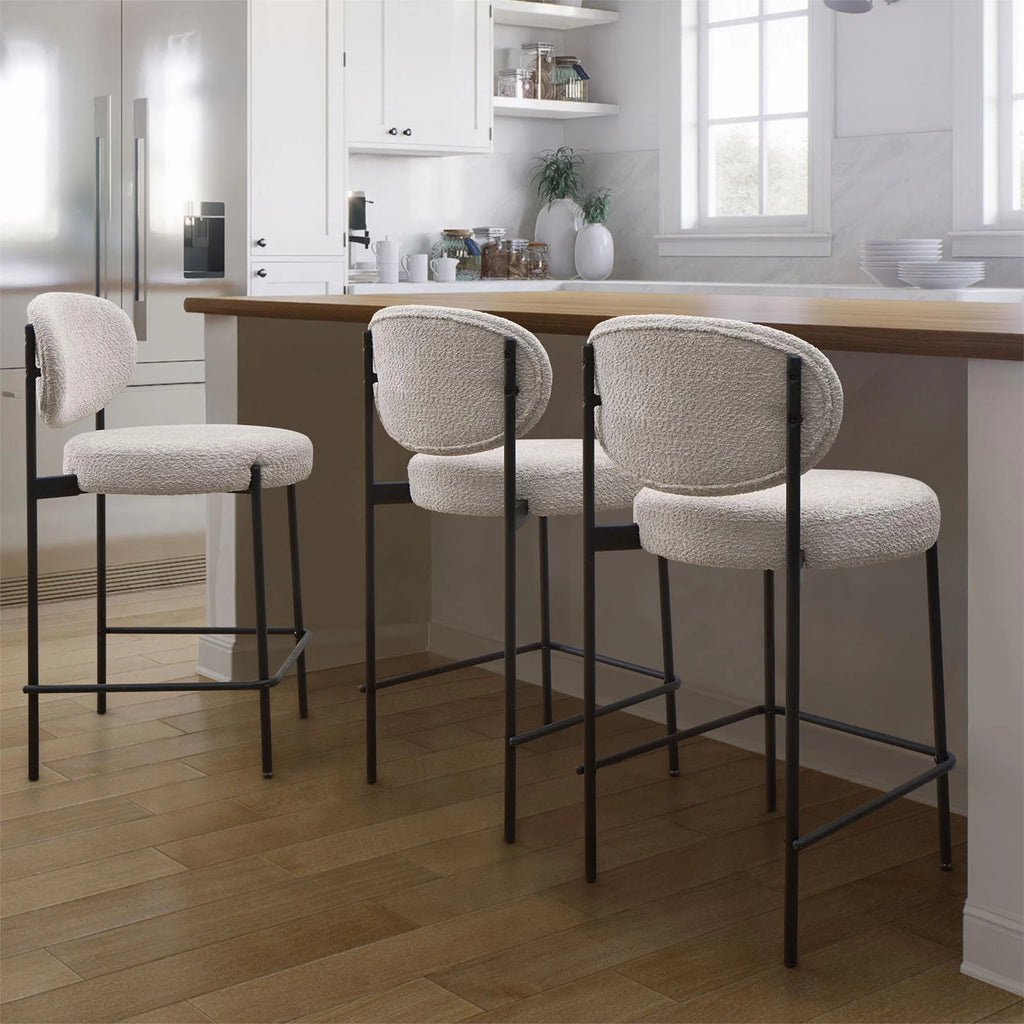 Cream Boucle Counter Stool N219
