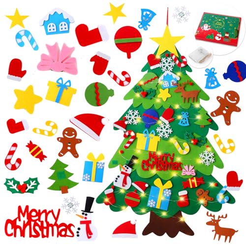 Felt Christmas Tree with 34 Ornaments U5979