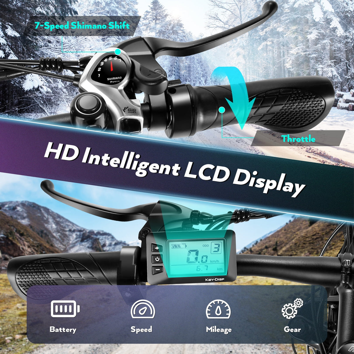 Electric Mountain Bicycle with 500W Motor and 48V Battery S538