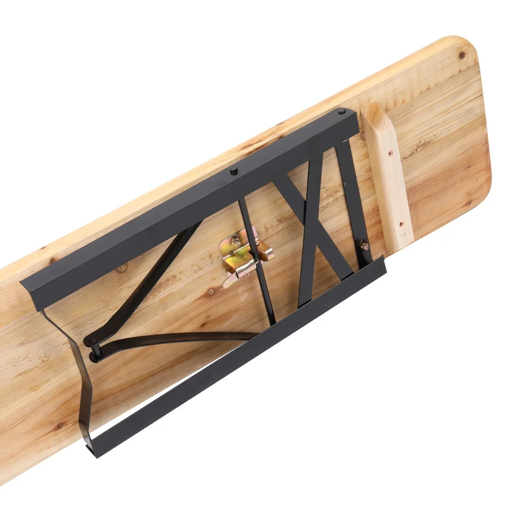 5.8FT Wood Table and Bench Set F505465