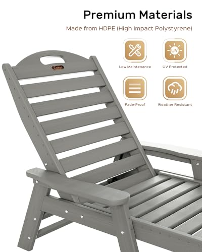 Grey Adjustable 5-Position Chaise Lounge Chair W197
