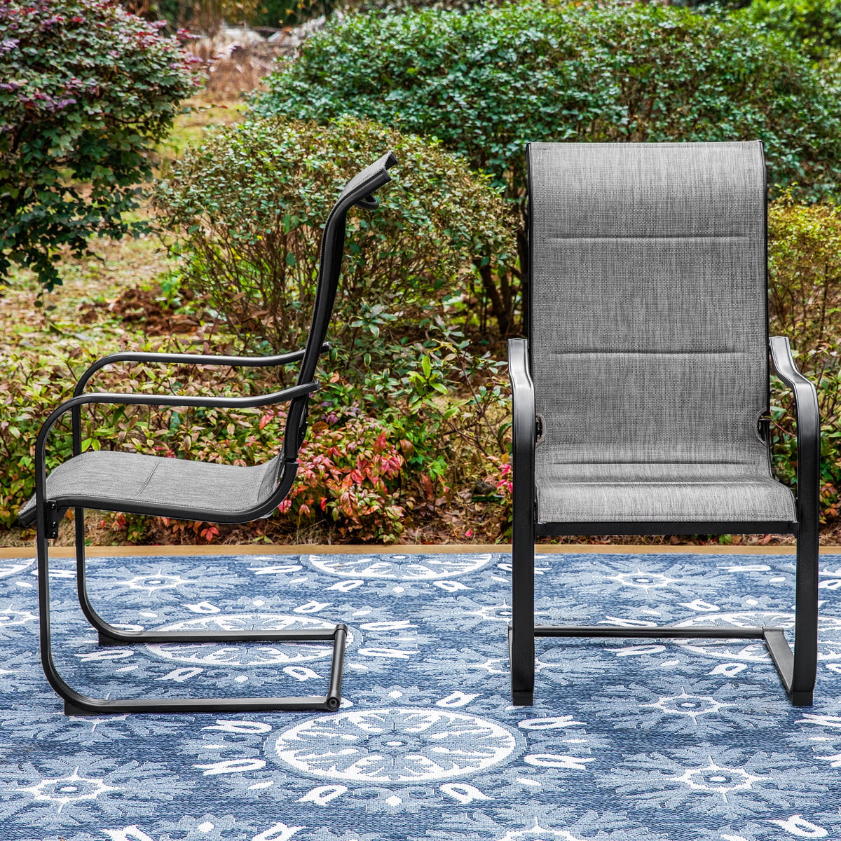 7 Pieces Outdoor Patio Dining Set with 6 Textilene Chairs and Metal Table S5302