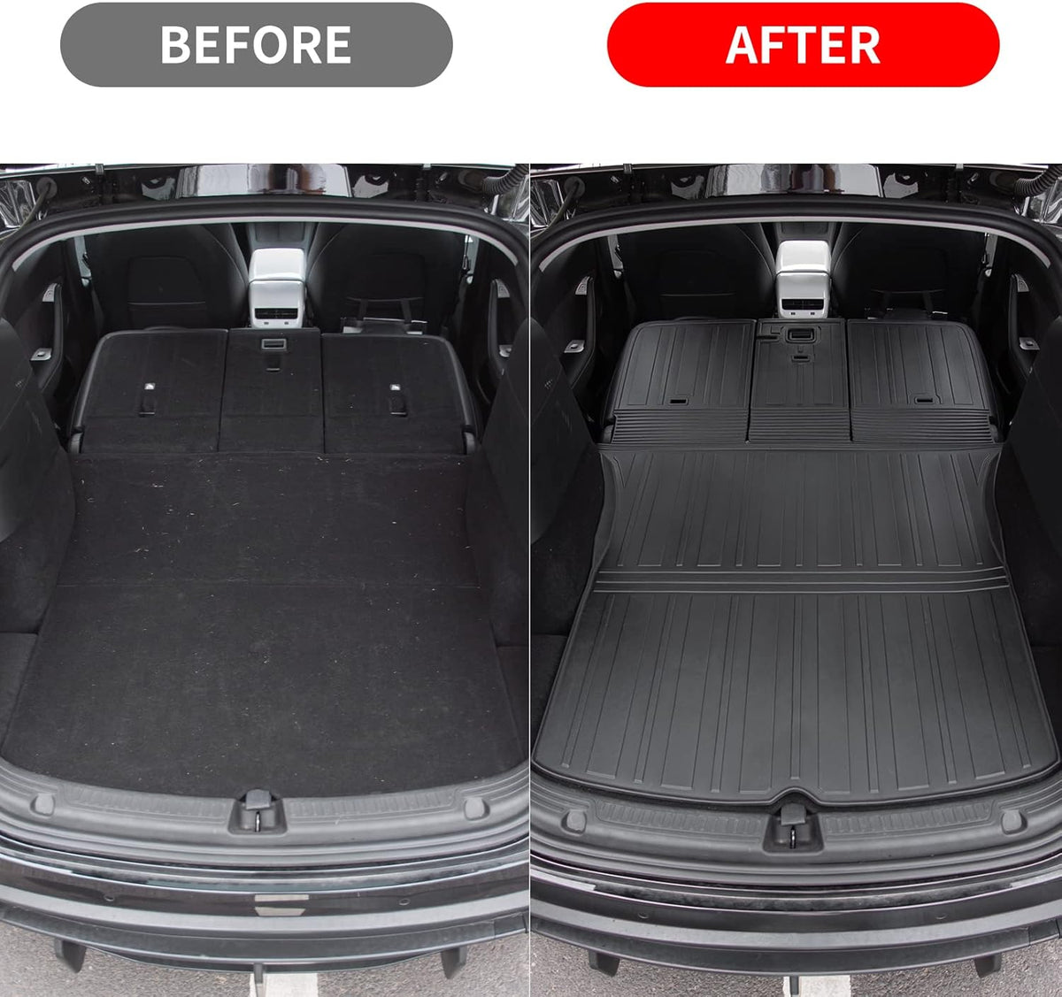 TPE Rear Trunk Mat with Backrest Mats for Tesla Model Y T6889