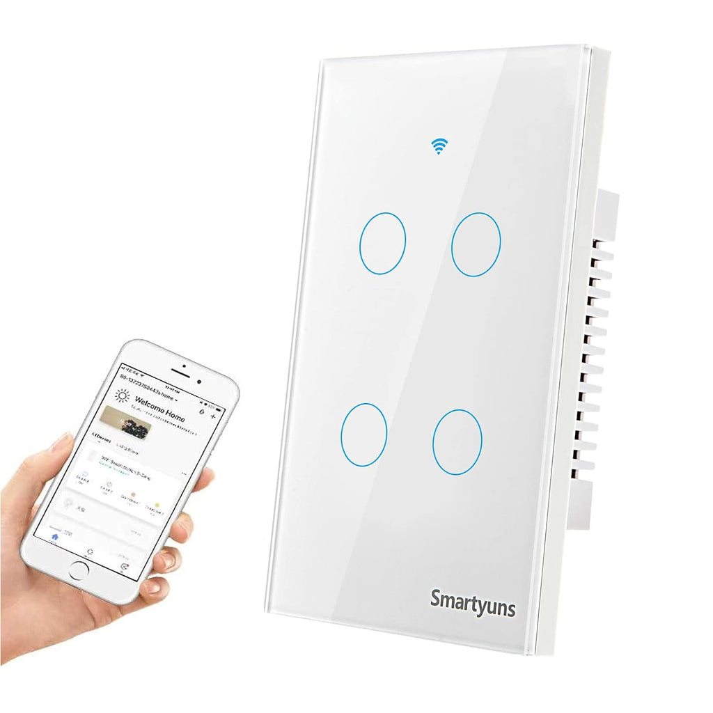 Black WiFi Tempered Glass Touch Light Switch O42816
