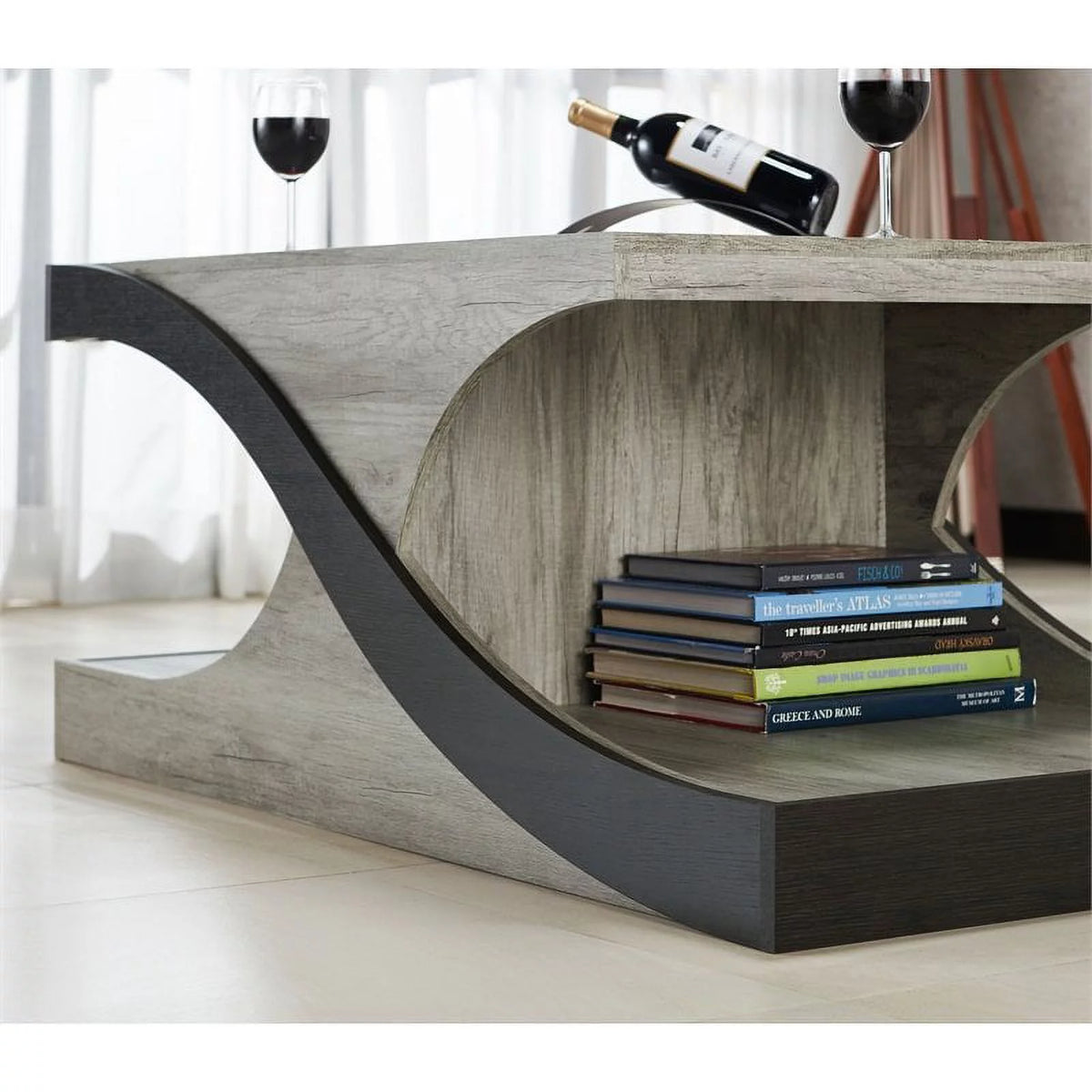 Wood 2-Shelf Coffee Table Z20452