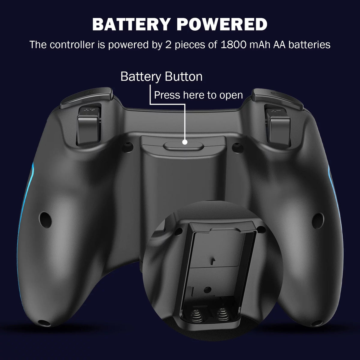 Black 2.4GHz Wireless Gaming Controller H8444