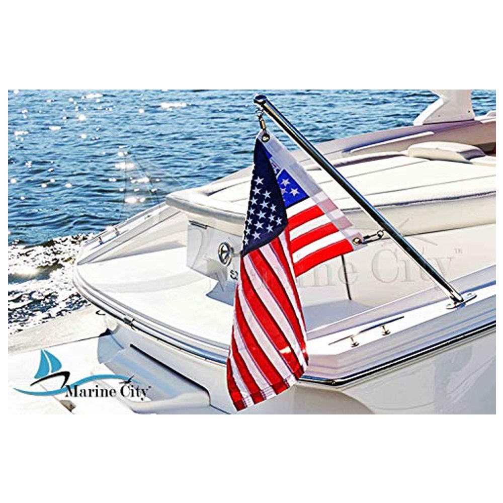 316 Stainless Steel Marine Flag Staff Stanchion Socket for 1" Tube R94198
