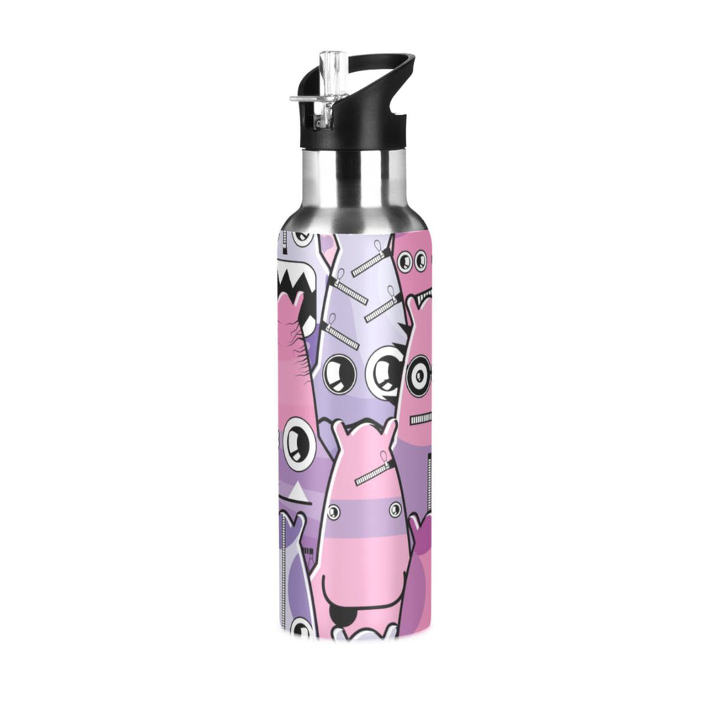 Stainless Steel Insulated Thermos Vacuum Flask Water Bottle with Straw Lid B8390