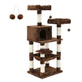 56.3-Inch Light Gray Cat Tree with Scratching Posts W281272