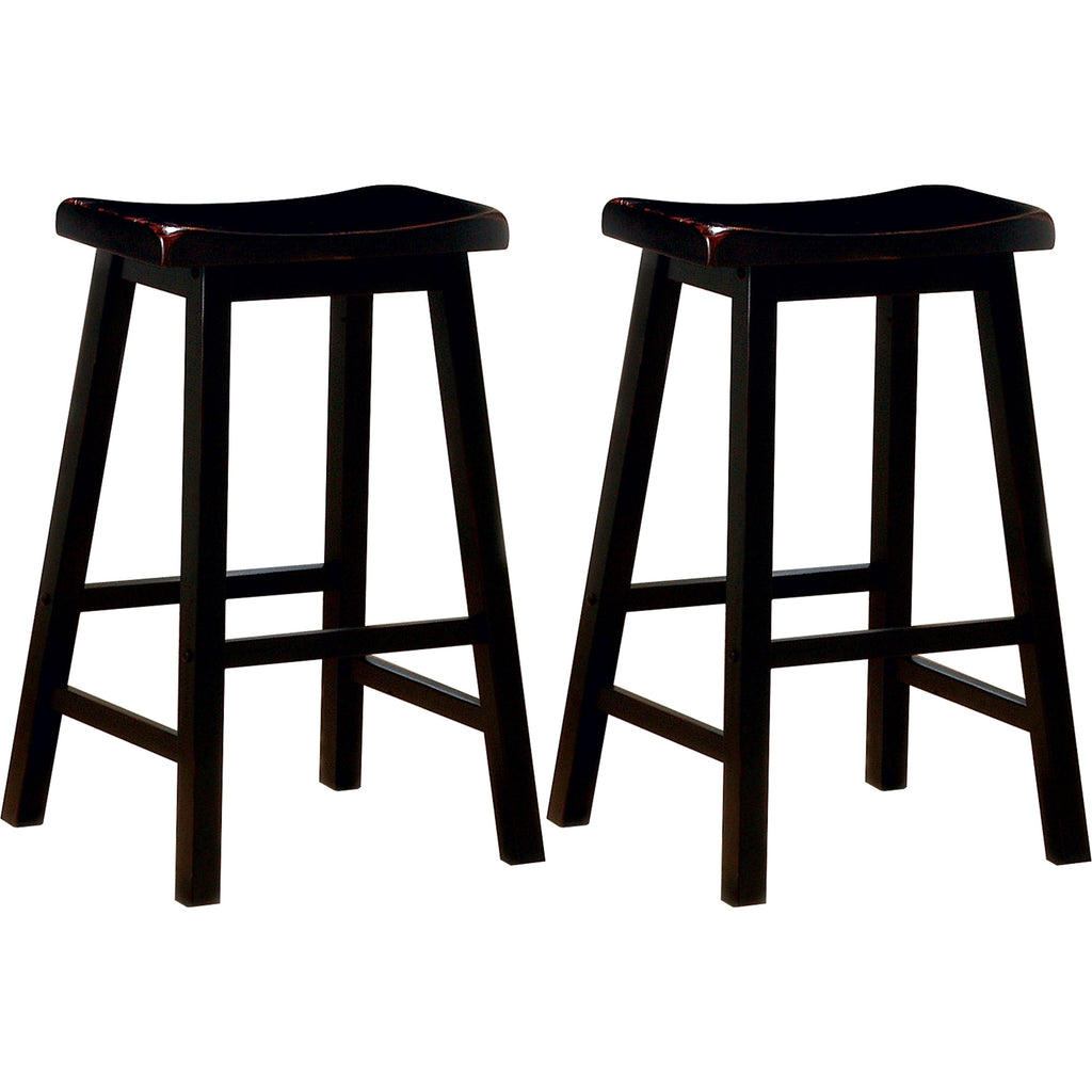 Distressed Black Cherry Counter Height Stools (Set of 2) B4191
