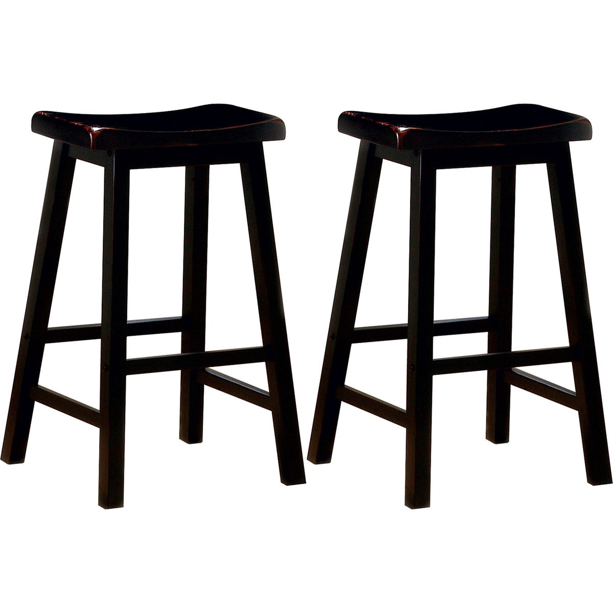 Distressed Black Cherry Counter Height Stools (Set of 2) B4191